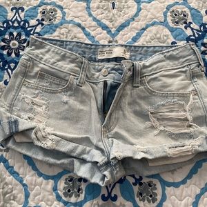 Low rise denim booty shorts